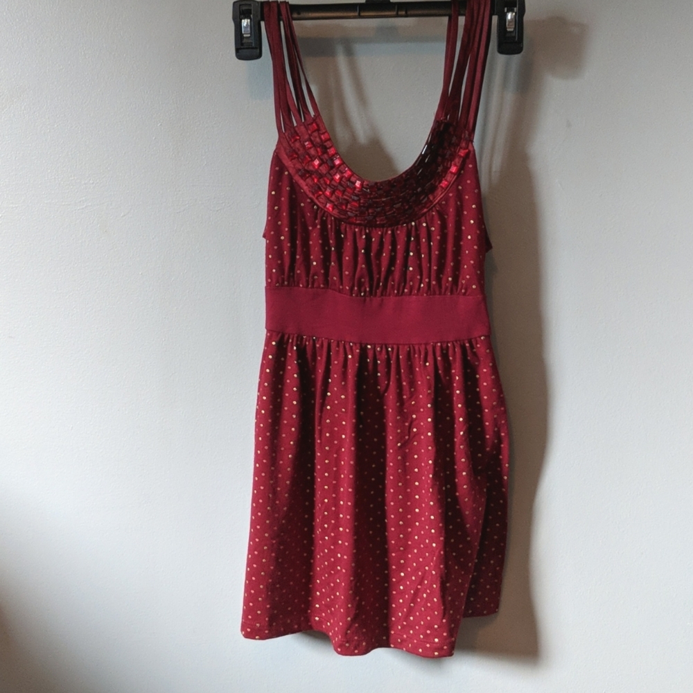 Red polka dot tank
